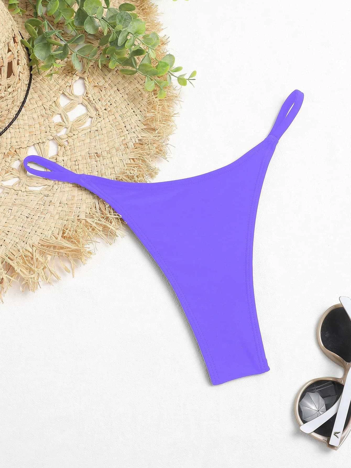 Thong Bikini Bottom with Side Straps view 25