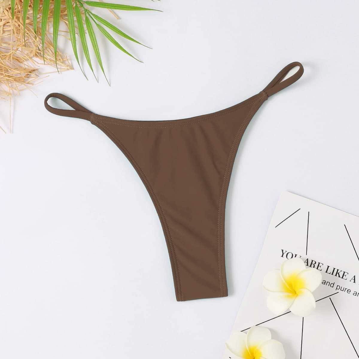 Thong Bikini Bottom with Side Straps view 4