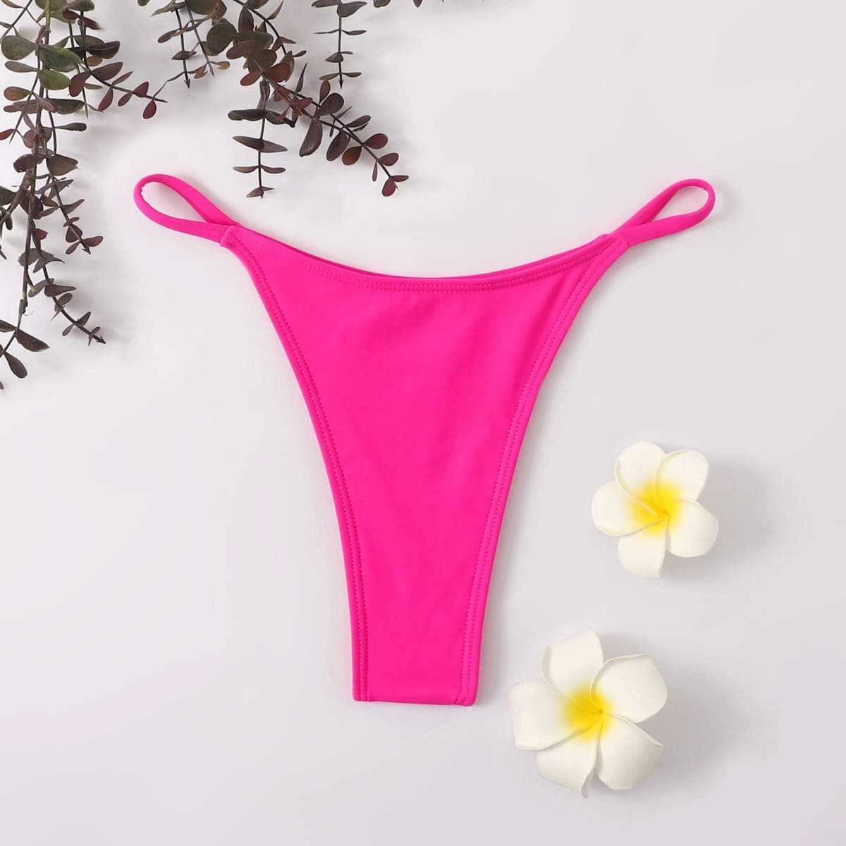 Thong Bikini Bottom with Side Straps view 9