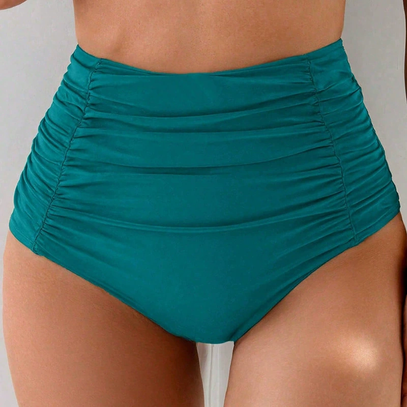 High-Waisted Ruched Bikini Bottom view 4
