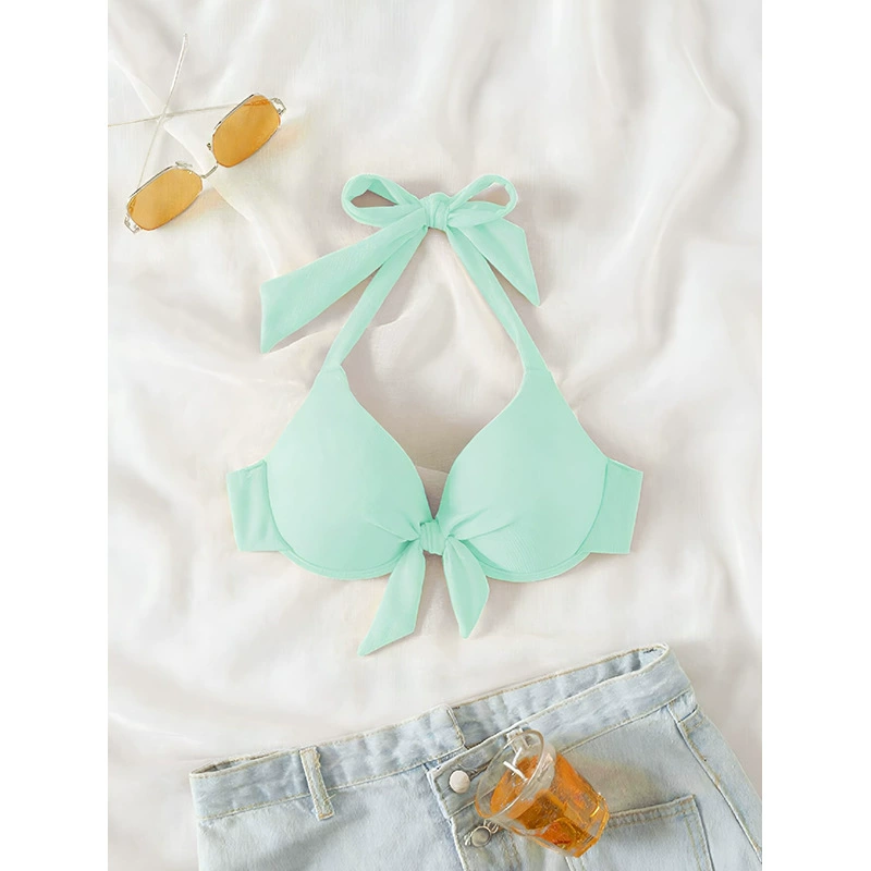 Halter Tie Front Underwire Bikini Top view 3