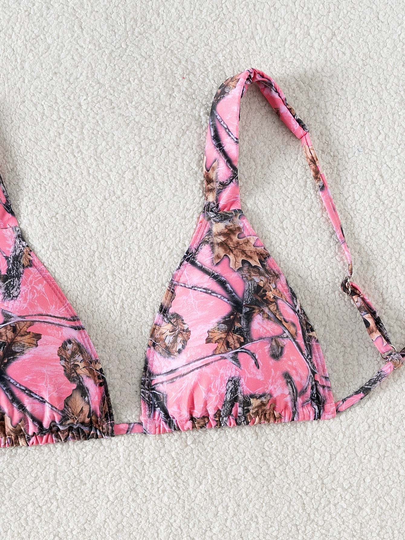 Halter Triangle Bikini Top with String Ties view 3
