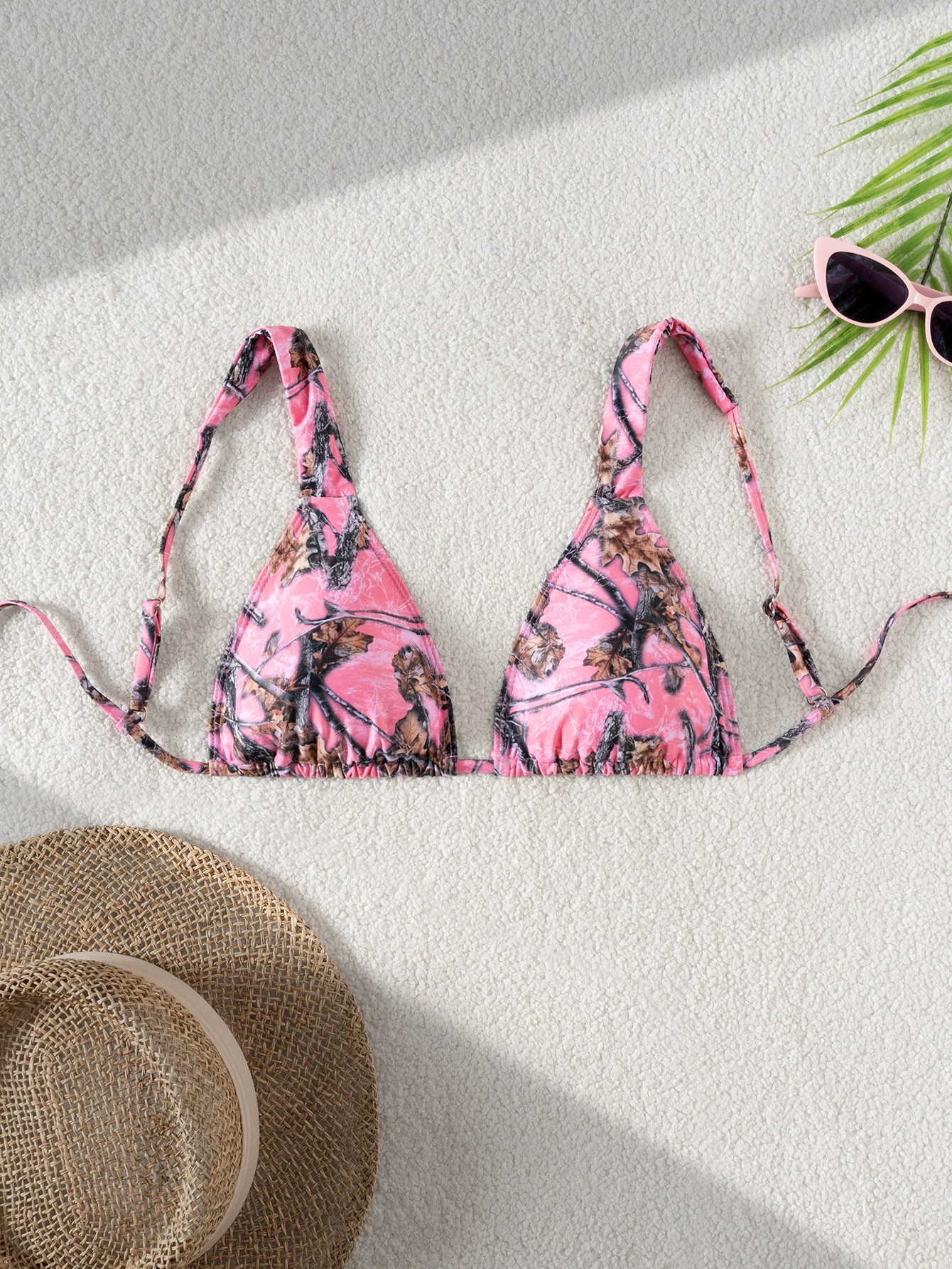 Halter Triangle Bikini Top with String Ties view 4