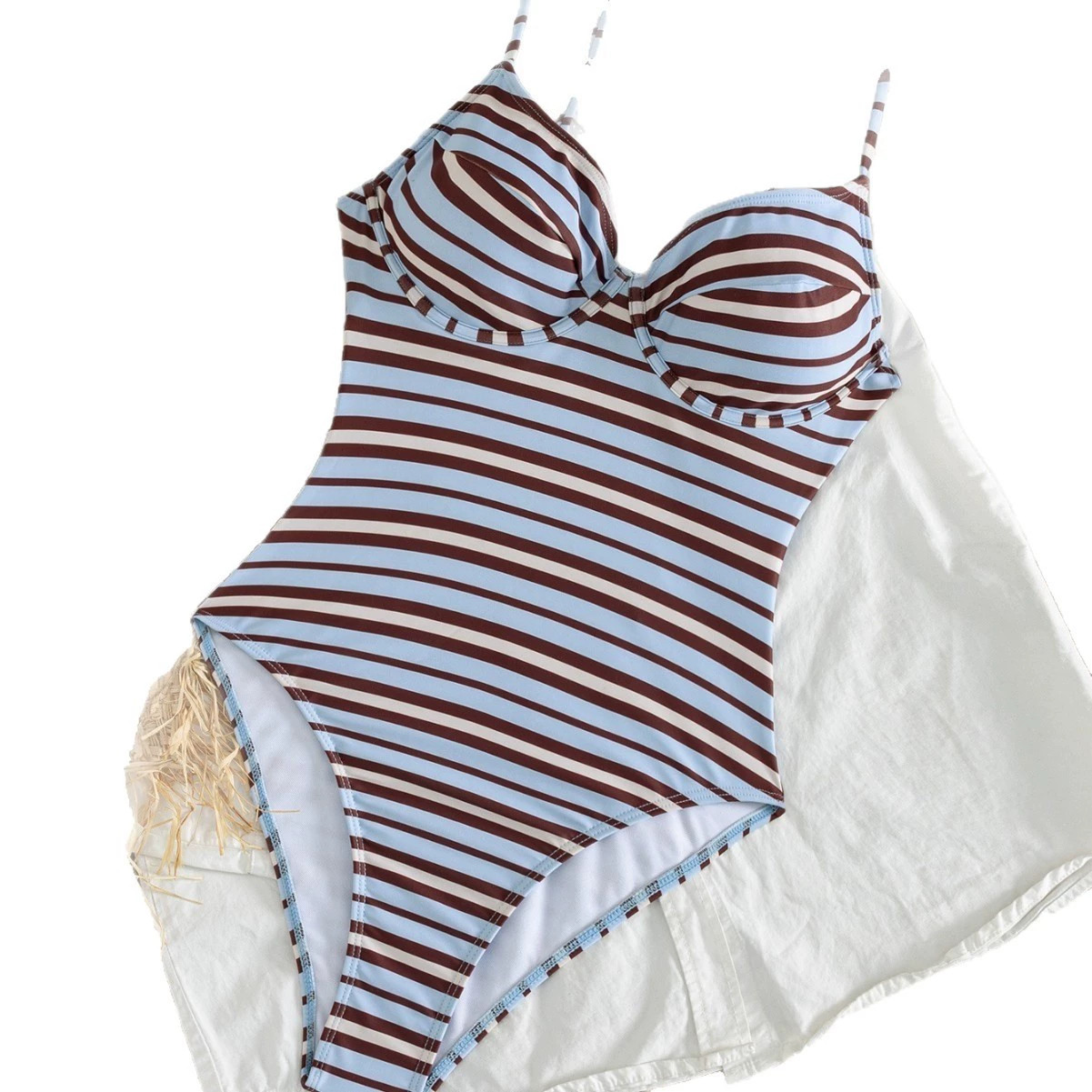 Women's One-Piece Swimsuit with Underwire Cups and Tie Back view 5
