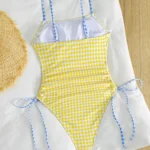 Women's One-Piece Swimsuit with Spaghetti Straps and Side Ties view 2