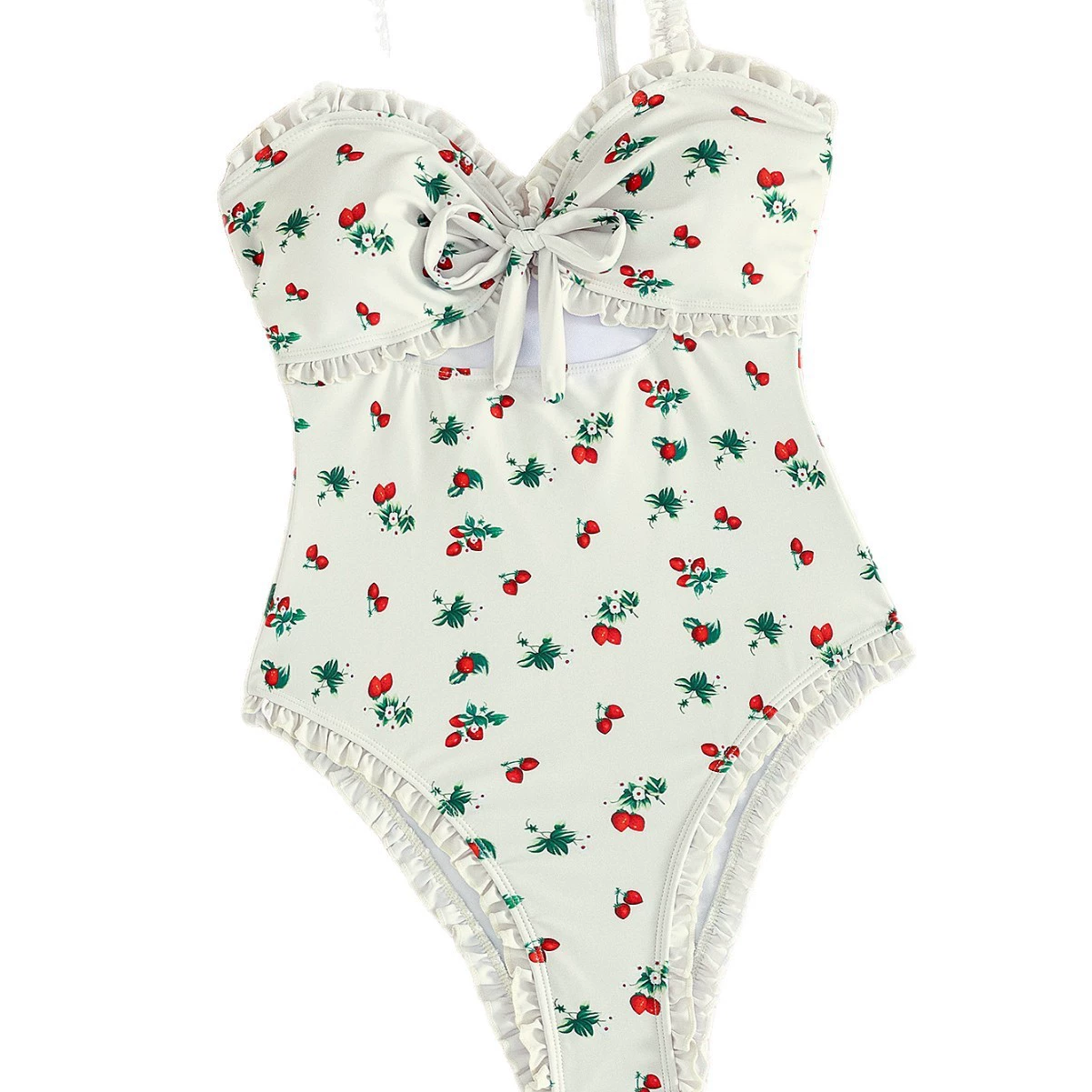 Ruffled One-Piece Swimsuit with Bow view 5