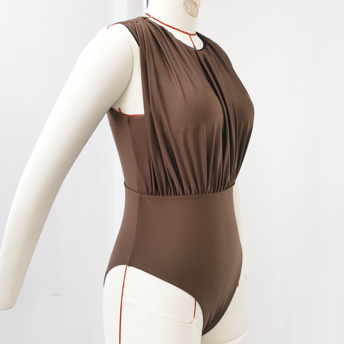 Brown One-piece Swimsuit