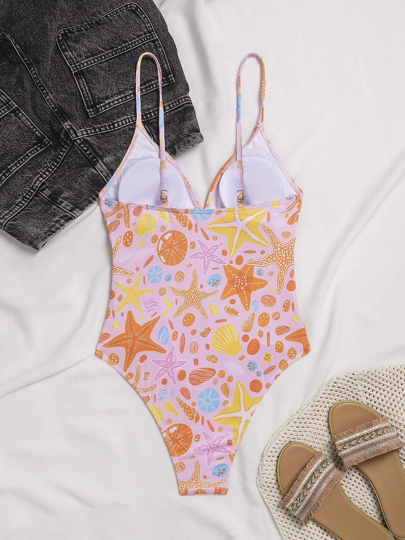 Ruched Plunge One Piece Swimsuit view 4