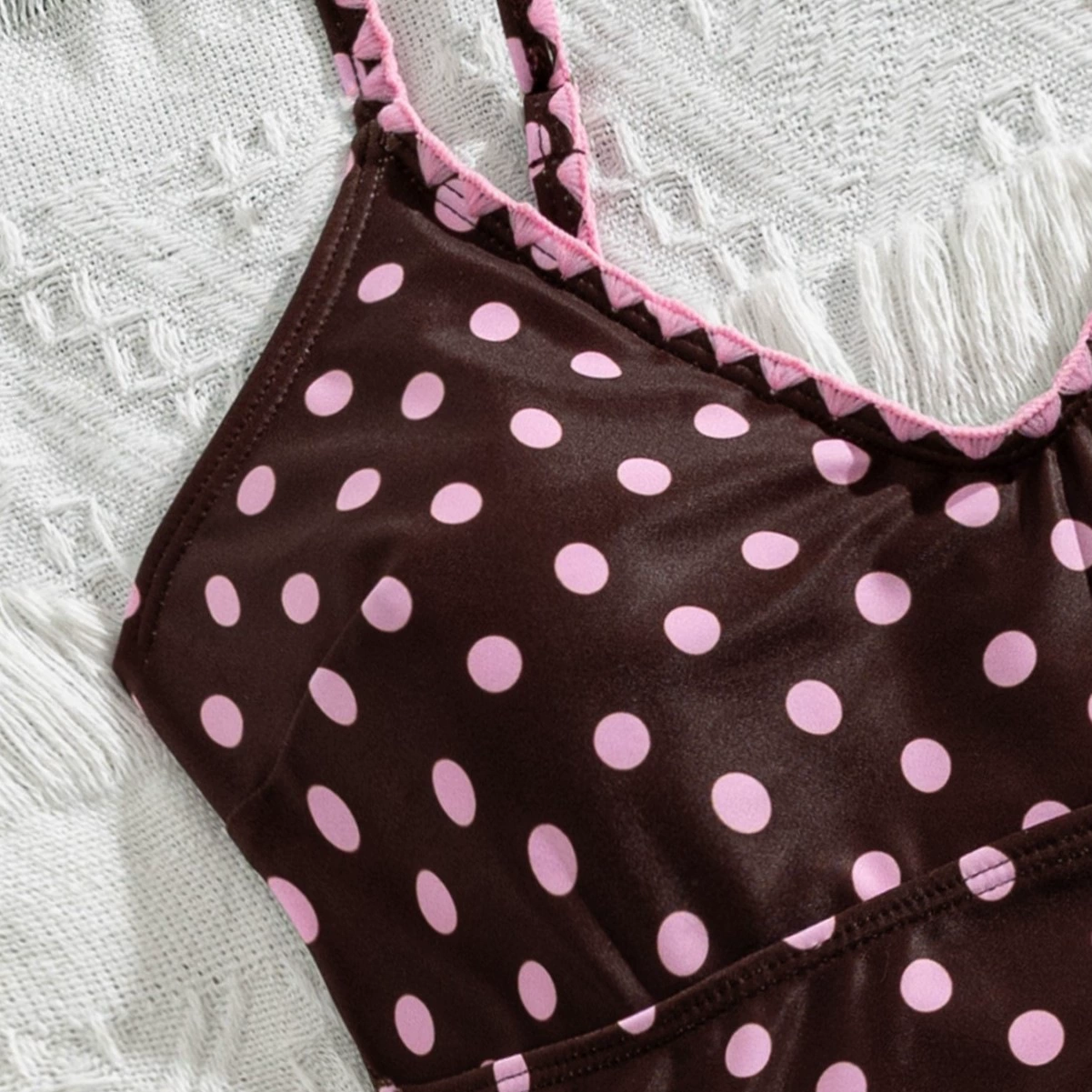 V-Neck Tankini and High-Cut Bikini Set view 3