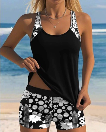 Two-Piece Tankini Swimsuit with Boy Shorts view 6