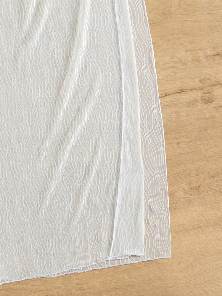 One-Shoulder Crop Top and Wrap Skirt Set view 6