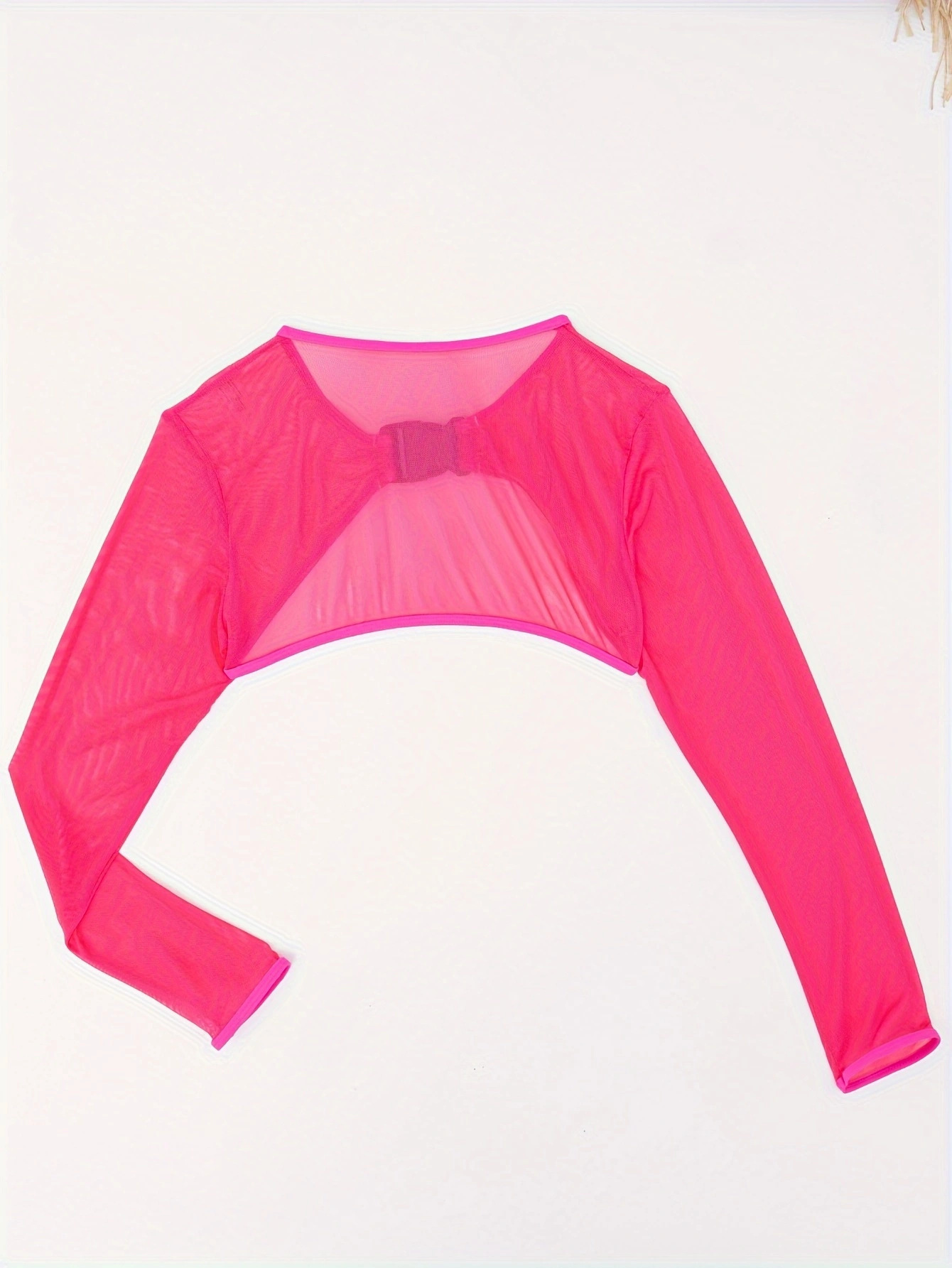 Long Sleeve Cropped Cover-Up with Front Buckle view 5