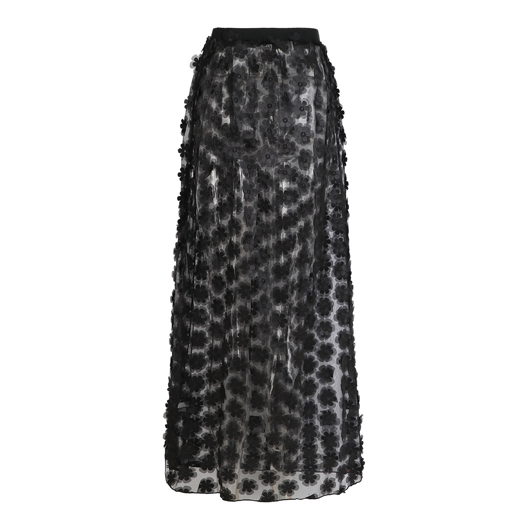 Long A-Line Maxi Skirt with Wide Waistband