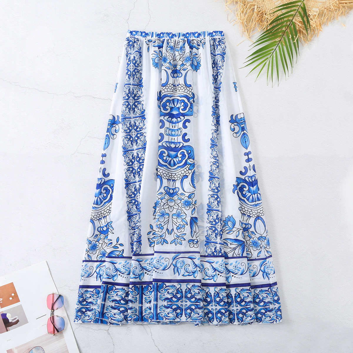 A-Line Maxi Beach Skirt with Elasticated Waistband