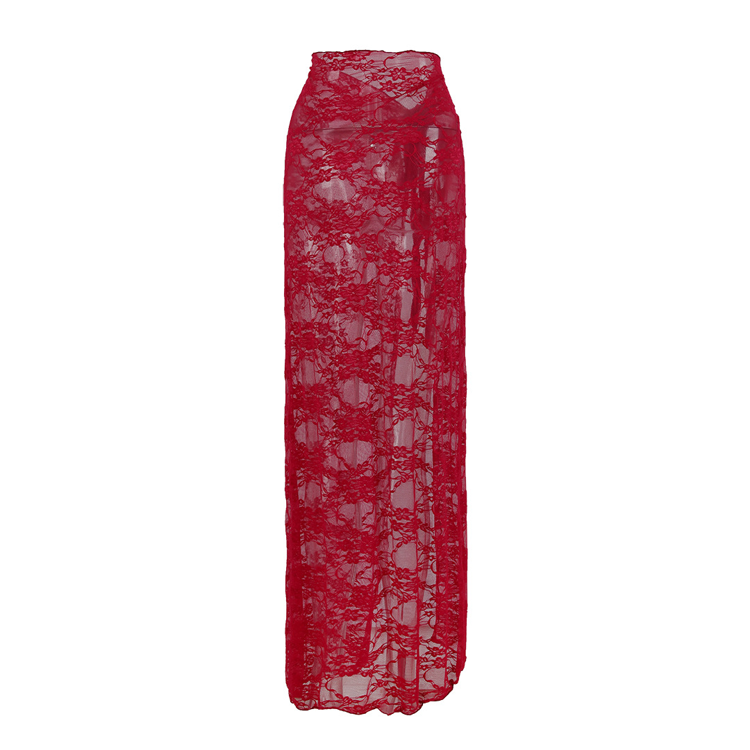 Long Wrap Tie-Side Maxi Skirt