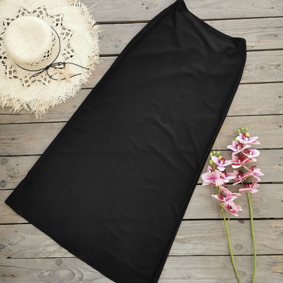 Shell Clasp Draped Maxi Wrap Skirt