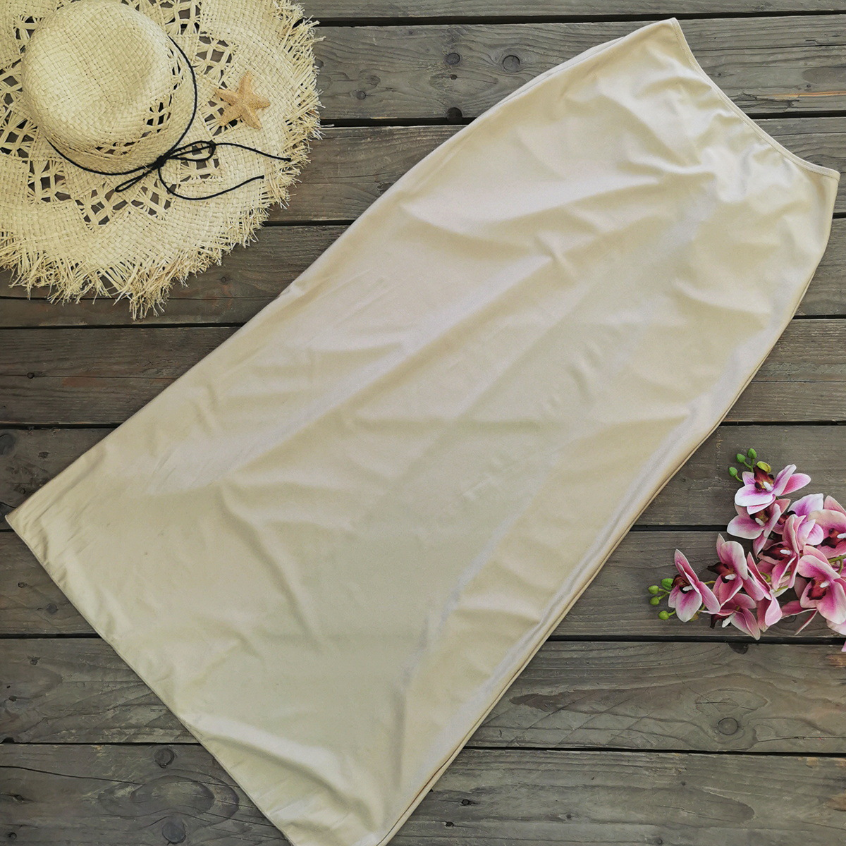 Shell Clasp Draped Maxi Wrap Skirt
