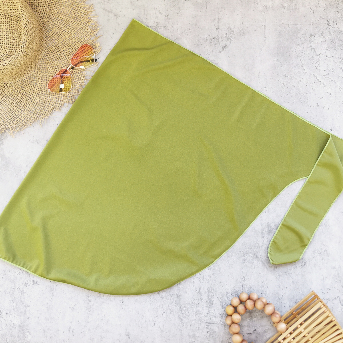 Swimwear Sarong Wrap Skirt with Side Knot Tie