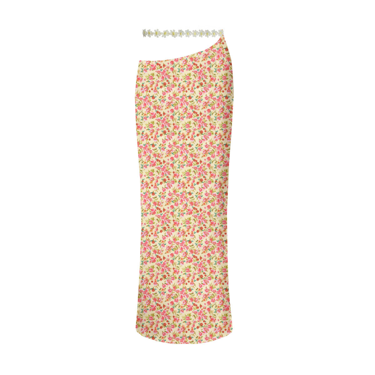 Lace Trim Maxi Skirt