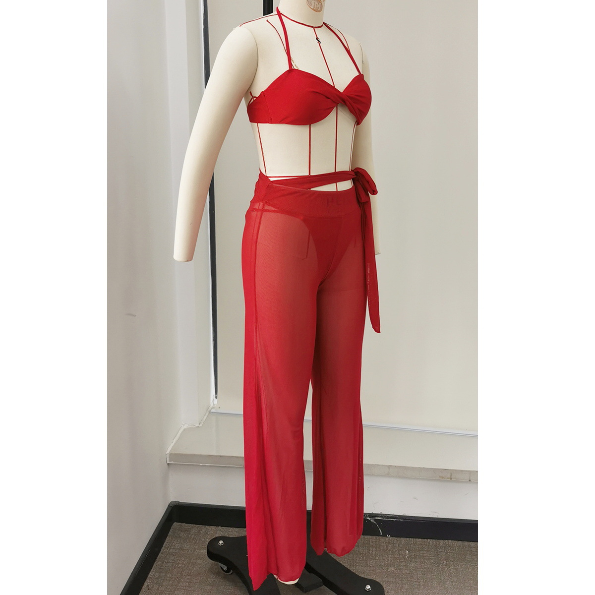 Wide Leg Tie Waist Cover Up Pants