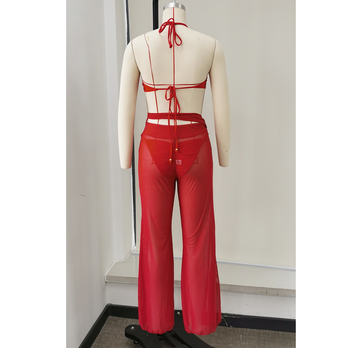 Wide Leg Tie Waist Cover Up Pants