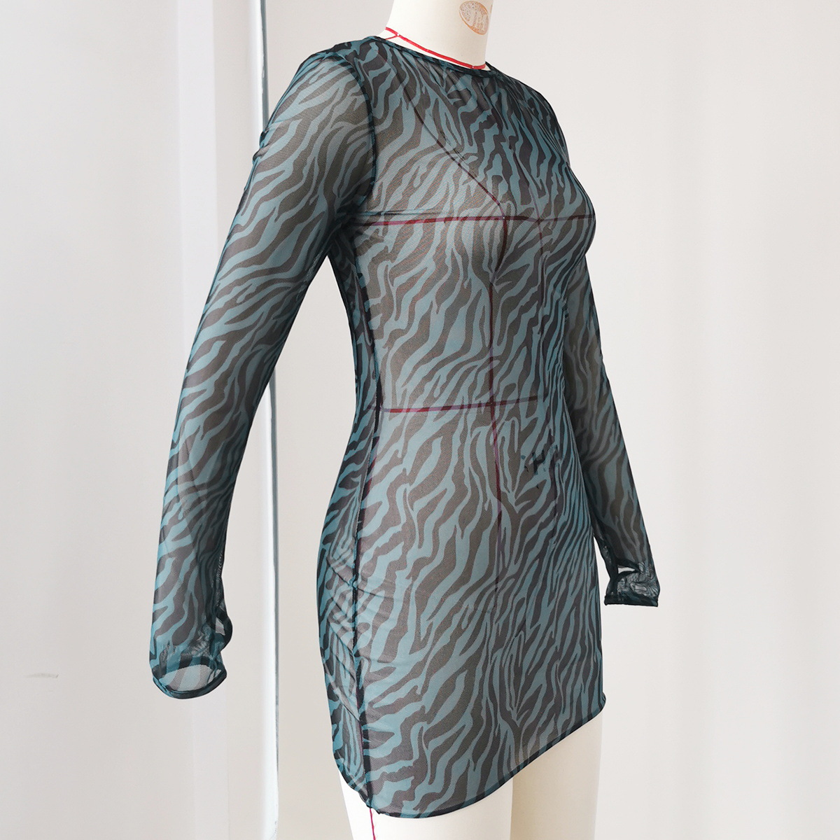 Long Sleeve Open Back Mini Dress
