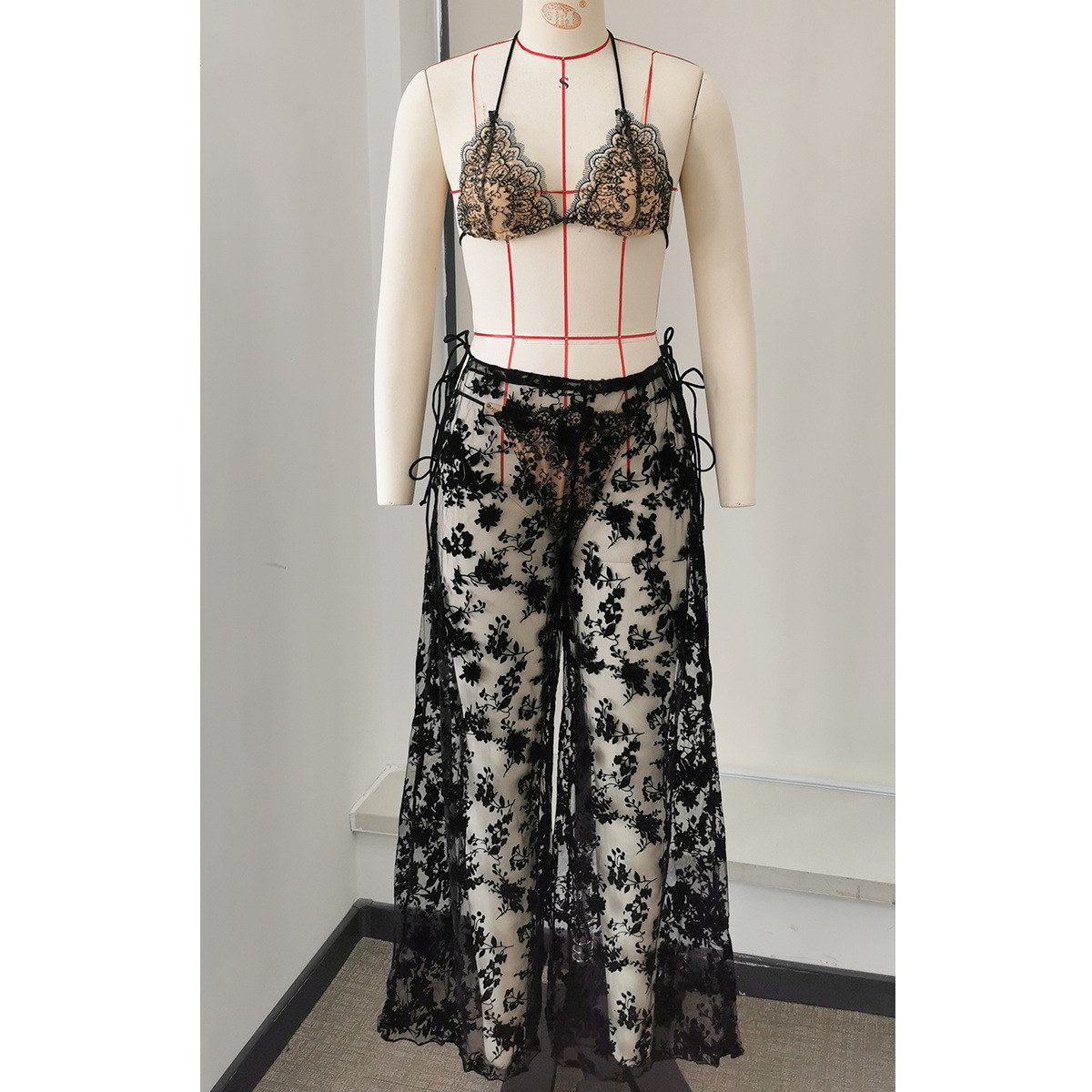 Wide Leg Drawstring Cover-Up Pants