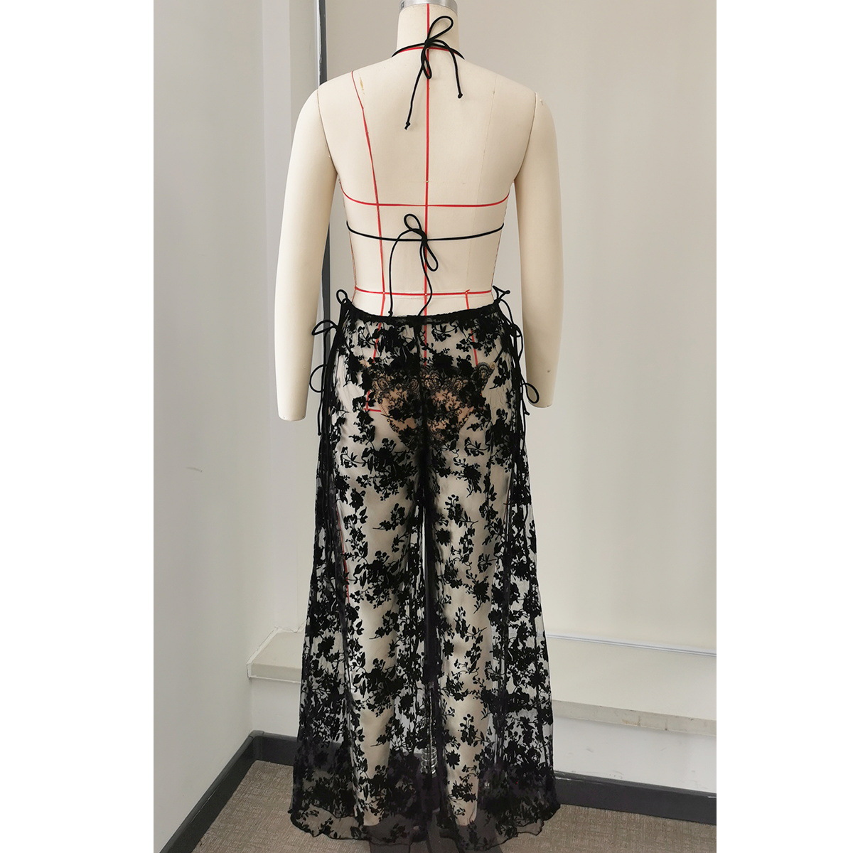 Wide Leg Drawstring Cover-Up Pants