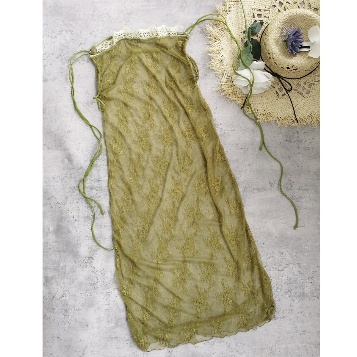 Lace Mesh Maxi Beach Skirt Cover-Up