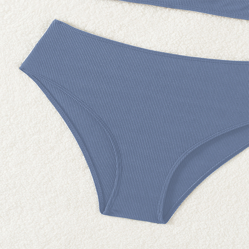 Girls' Two-Piece Triangle Bikini Set with High-Waisted Bottoms view 16