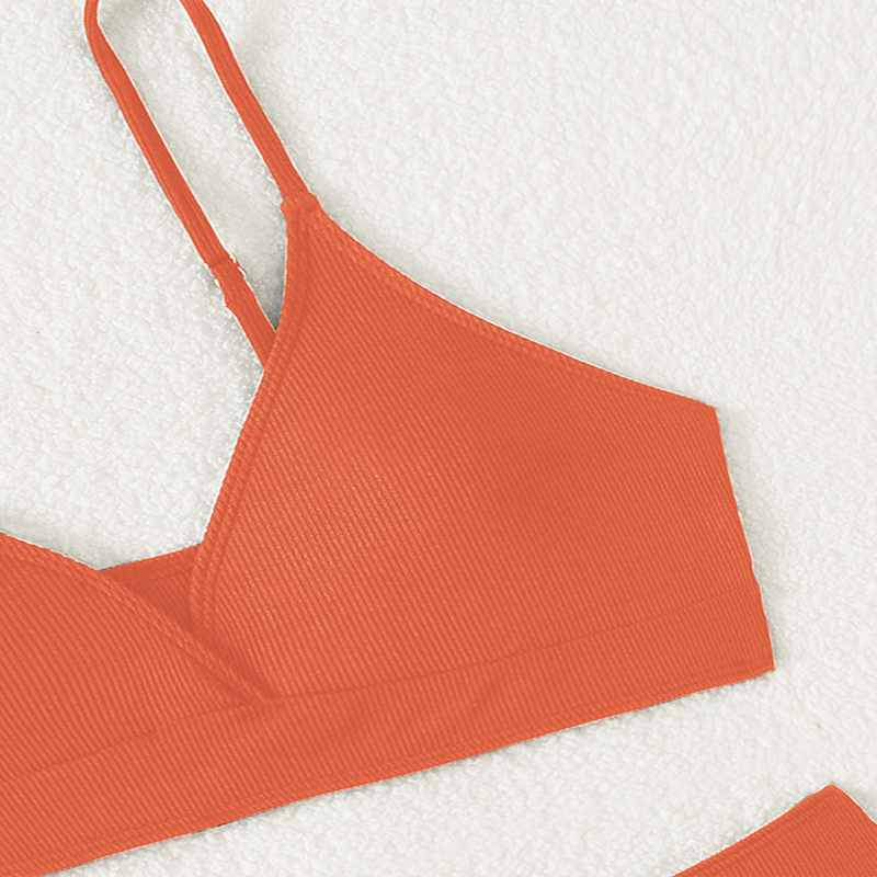 Girls' Two-Piece Triangle Bikini Set with High-Waisted Bottoms view 3