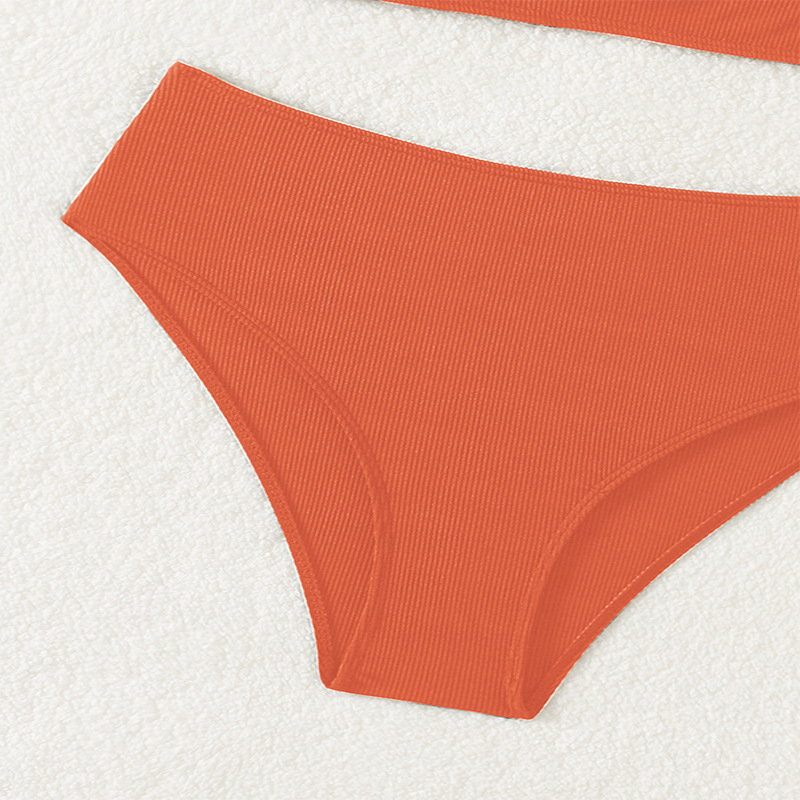Girls' Two-Piece Triangle Bikini Set with High-Waisted Bottoms view 4