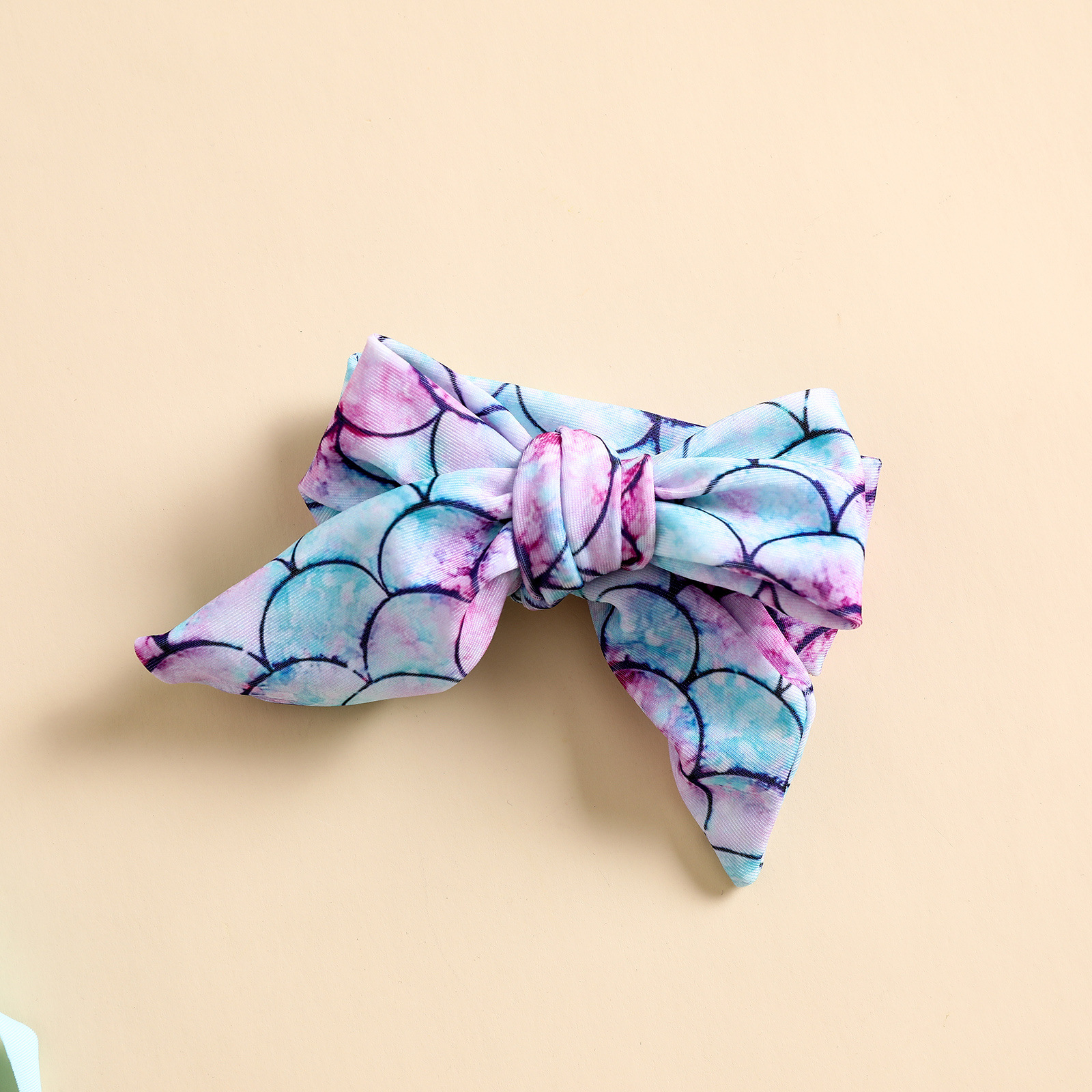 Girls' Halter Fringe Two-Piece Swimsuit with Bow and Headband view 6