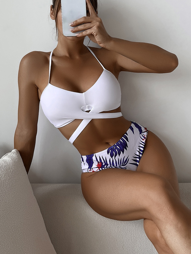 Women’s Three-Piece Bikini Set with Sheer Cover-Up