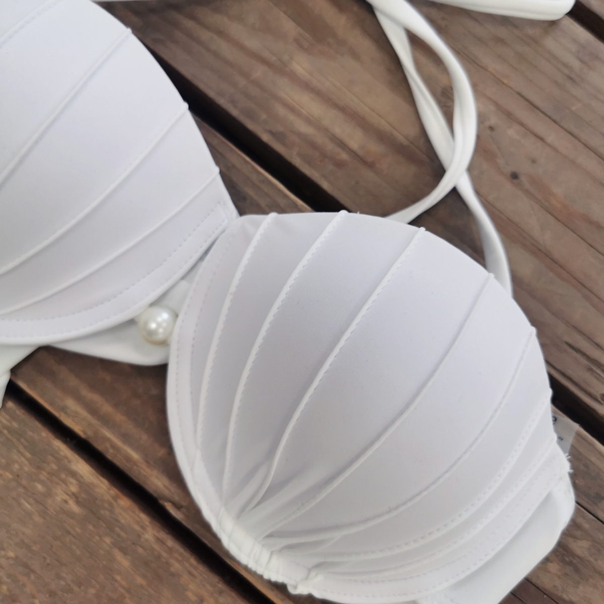 Women's Shell-Shaped Bandeau Bikini Three-Piece Set with Skirt view 5