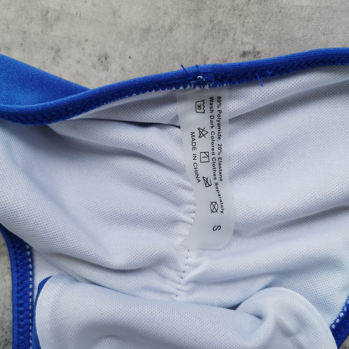 Blue Twist Front Halter Bikini Set with High Cut Briefs