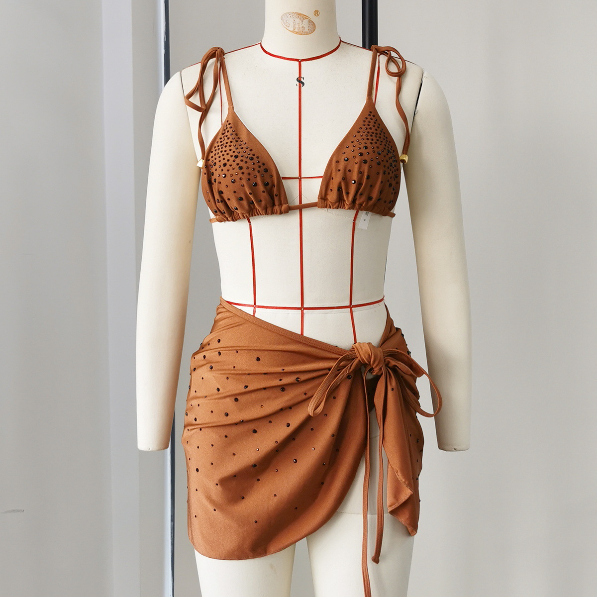 Women's Wrap Mini Skirt with Side Tie