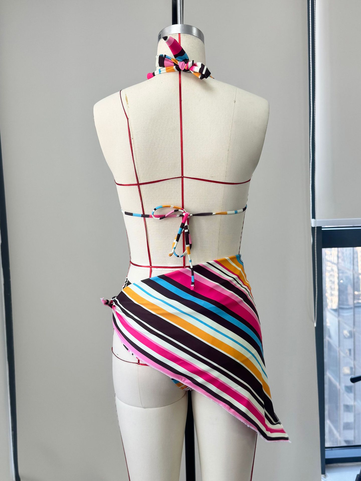 Tie-Side Triangle Mini Skirt