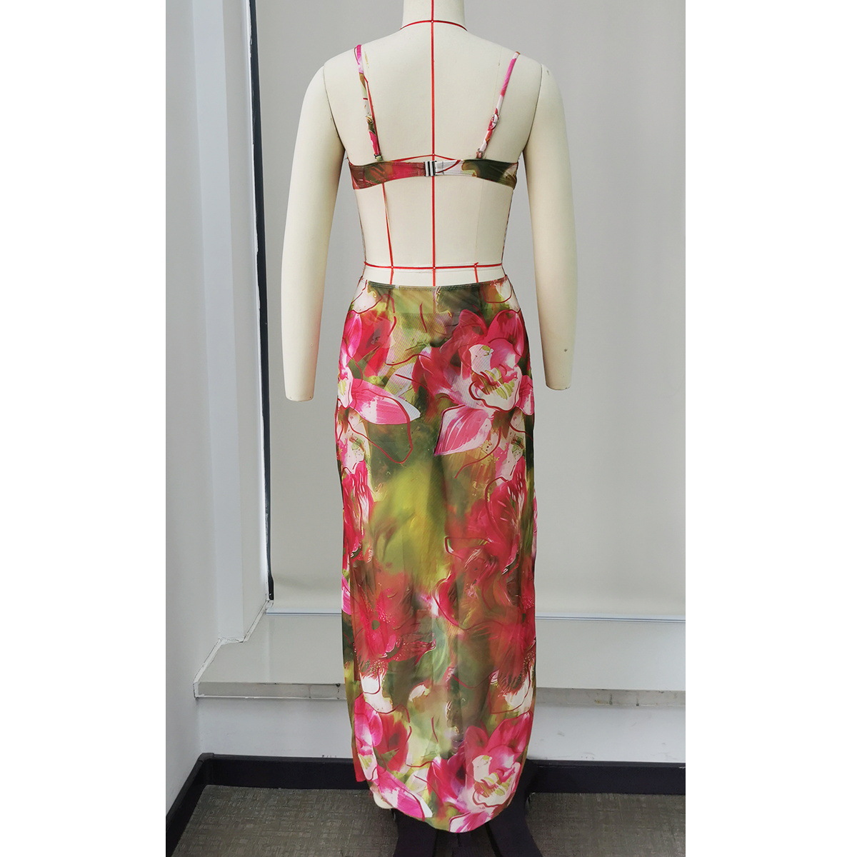 Long High-Waist Wrap Cover-Up Skirt