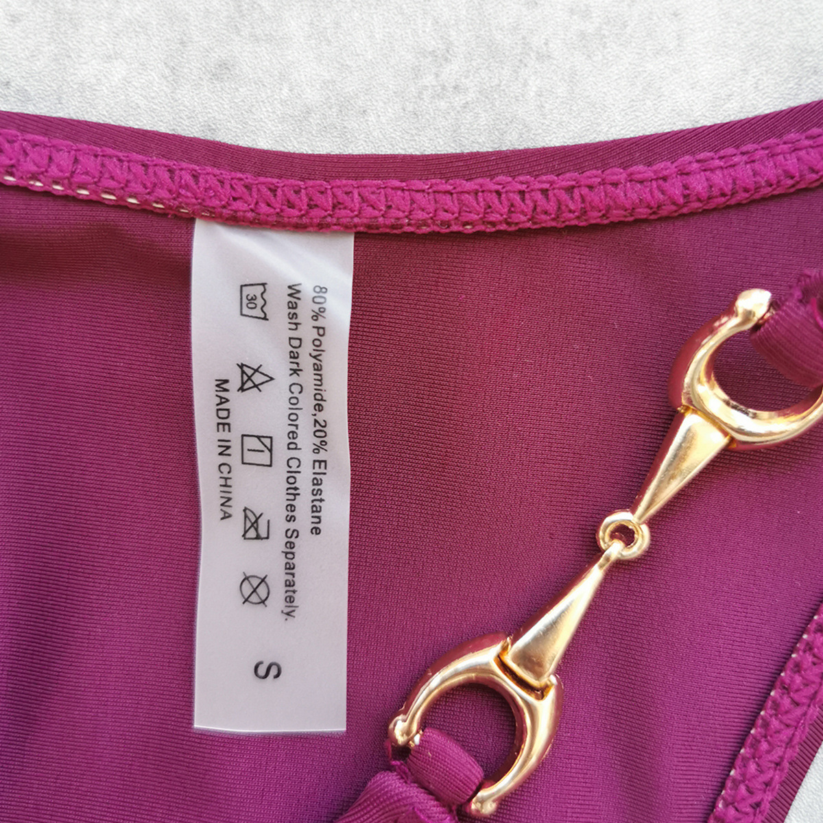 Burgundy Cutout Three-Piece Bikini Set with Ruched Skirt