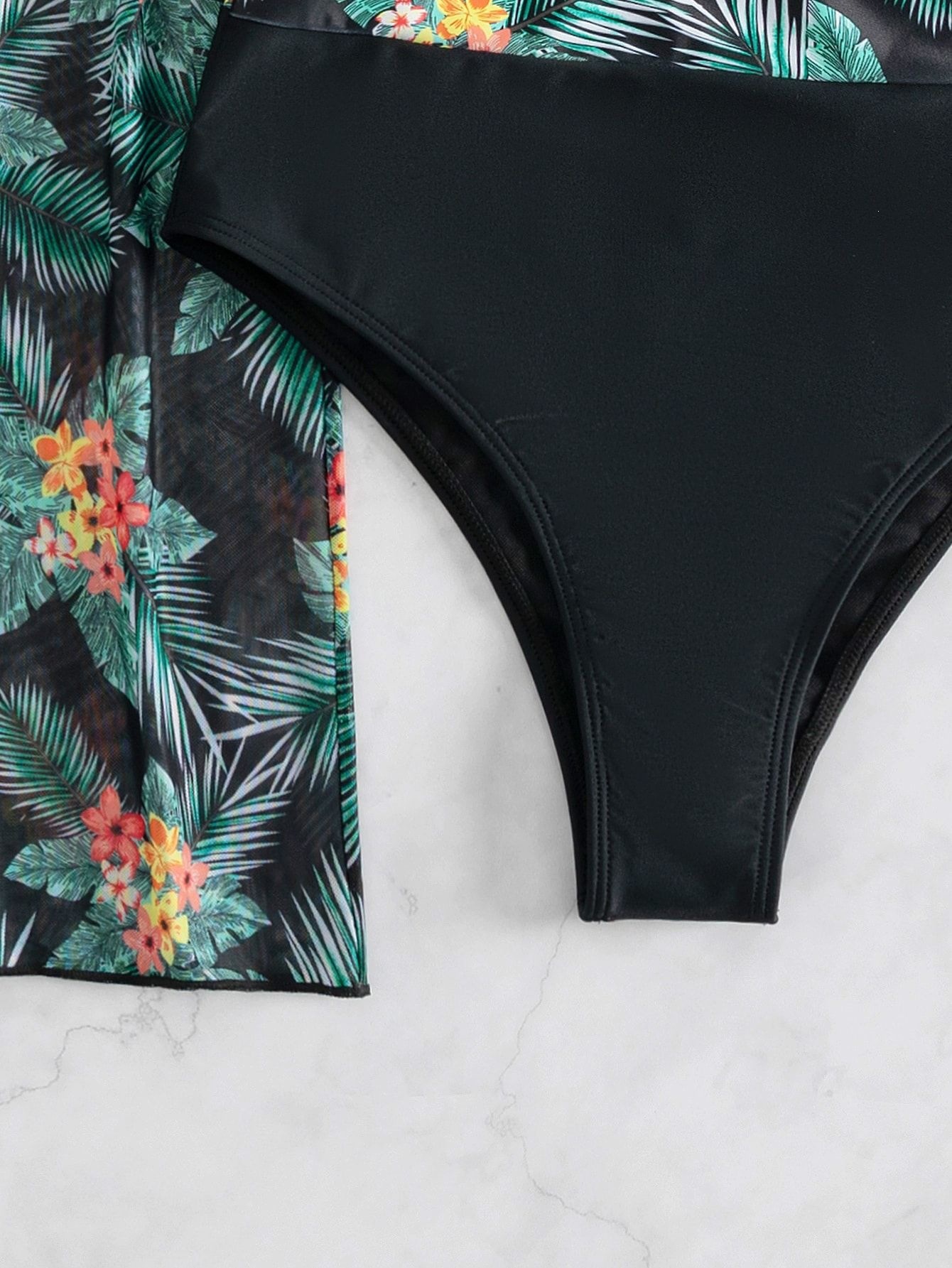 Three-Piece Bikini Set with Long-Sleeve Cover-Up view 17