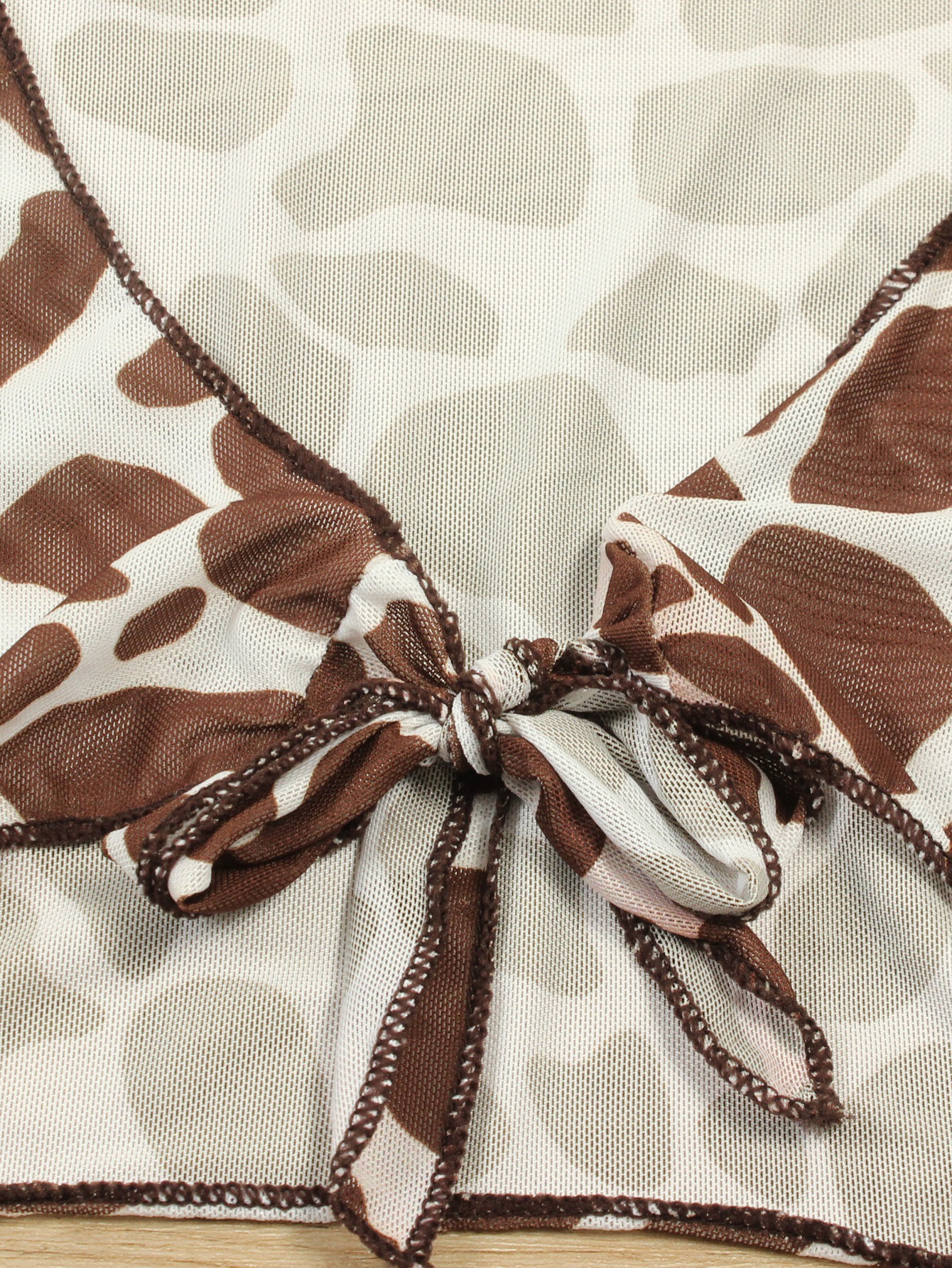 Three-Piece Bikini Set with Long-Sleeve Crop Top view 13