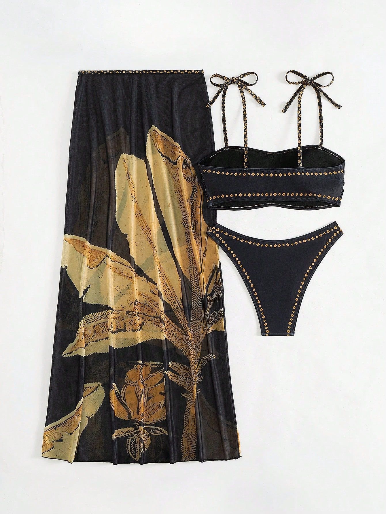 Three-Piece Bikini and Maxi Skirt Set view 6