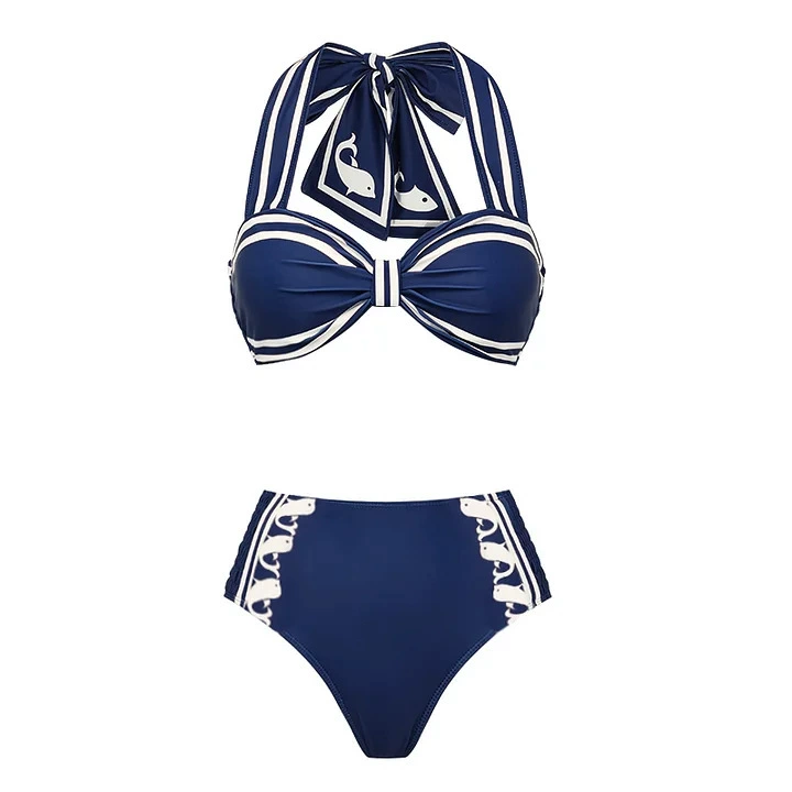 Women's Halter Bikini and One-Piece Swimwear Set with Shorts view 13