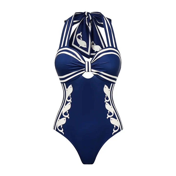 Women's Halter Bikini and One-Piece Swimwear Set with Shorts view 16