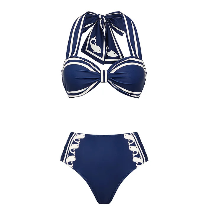 Blue Two-Piece Swimsuit