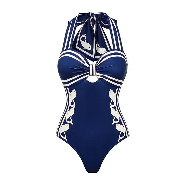 Blue One-Piece Swimsuit