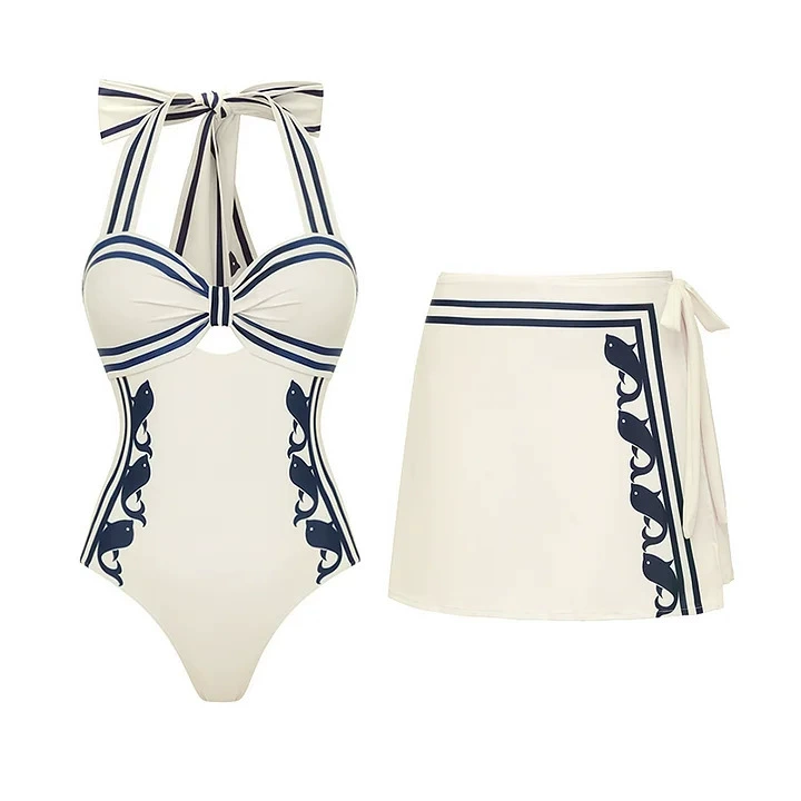 Women's Halter Bikini and One-Piece Swimwear Set with Shorts view 8