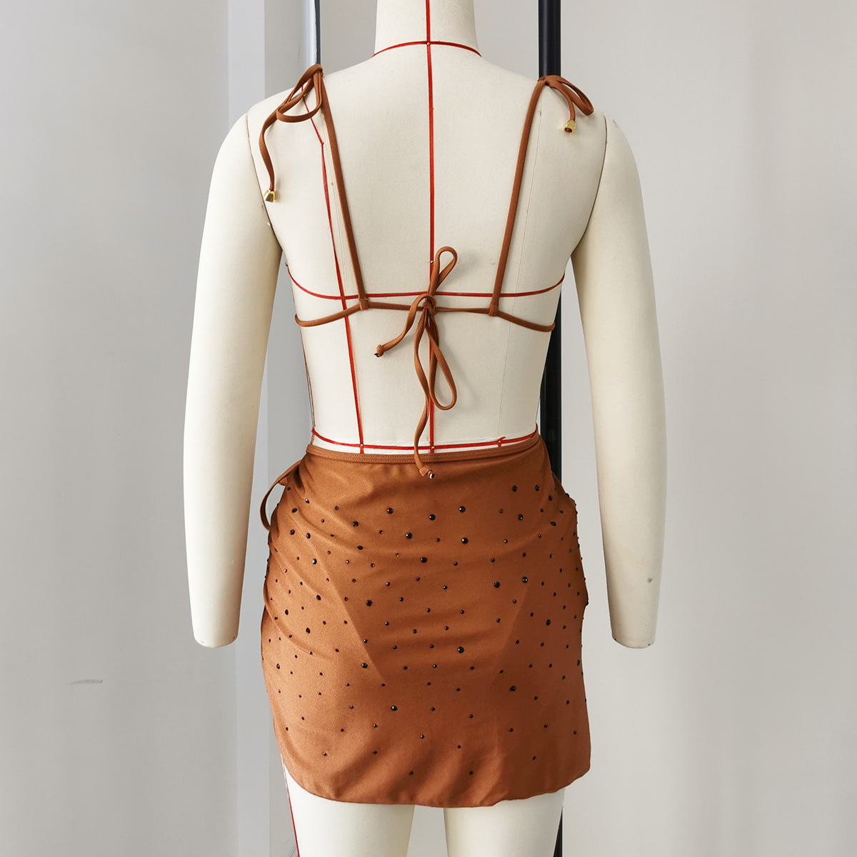 Women's Wrap Mini Skirt with Side Tie
