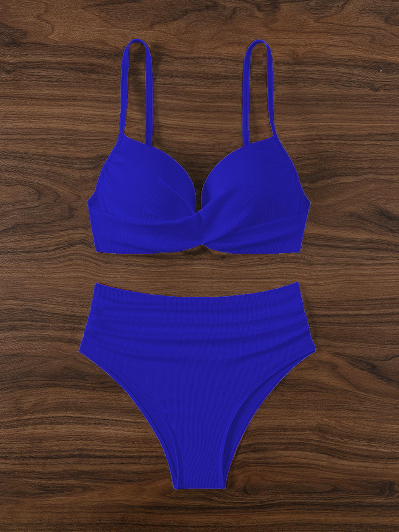 Twist Front High Waist Bikini Set view 10
